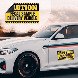 MAIANEY [7.5"x4.5"] Fecal Sample Delivery Vehicle Bumper Magnet Funny Adult Humor Magnetic Stickers for Car Gen Z Meme Caution Driving Prank New Driver Gifts Decorations Car Truck Vehicle Automobile