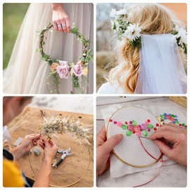 M METERXITY 16 Pack Wooden Bamboo Floral Hoop-3 Inch Craft Wooden Wreath Rings, Apply to DIY Wedding Wreath Decor/Macrame Dreamcatcher/Wall Hanging Crafts (Wooden)