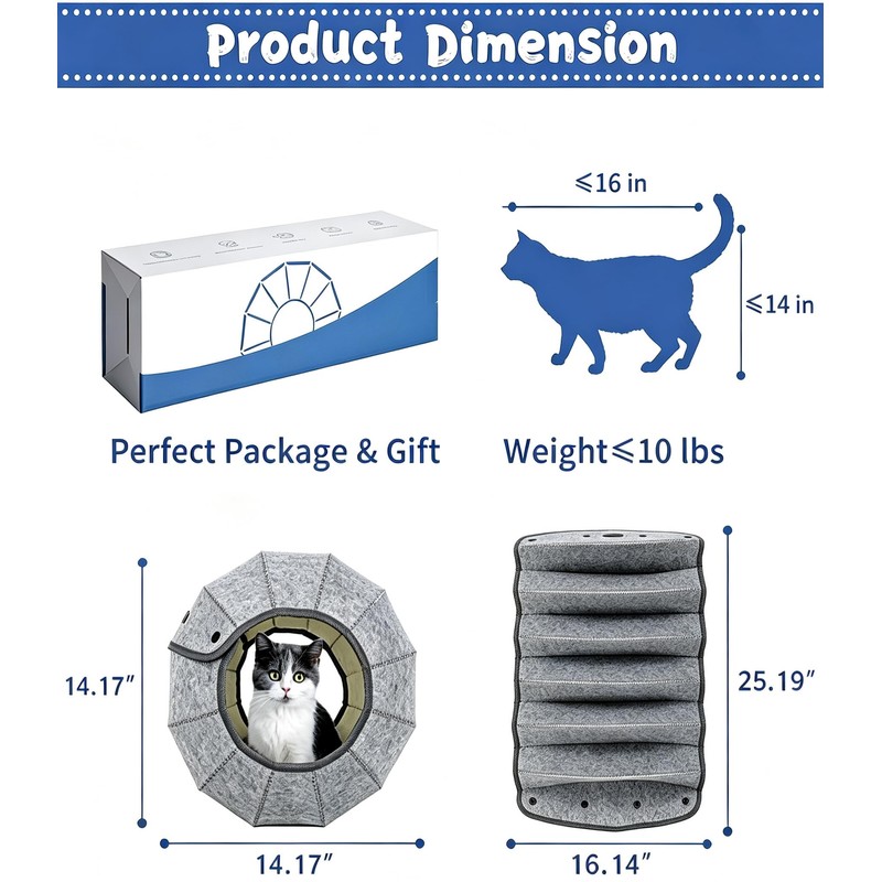 COLMO Cute Shell Cat Bed Cave Tunnel Toy Ball Multifunction