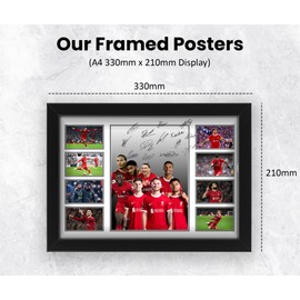 Liverpool Football Club Signed Poster Print- Limited Edition Autograph Fan Gift – 2024 Collectible Memorabilia Merchandise (Framed A4 (30x21cm))