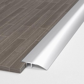 Threshold Ramp, Aluminium, Door Threshold, Tension Strap, Transition Profile, Suitable for Pitch 6-12 mm (Silver, 1 m × 4.3 cm)