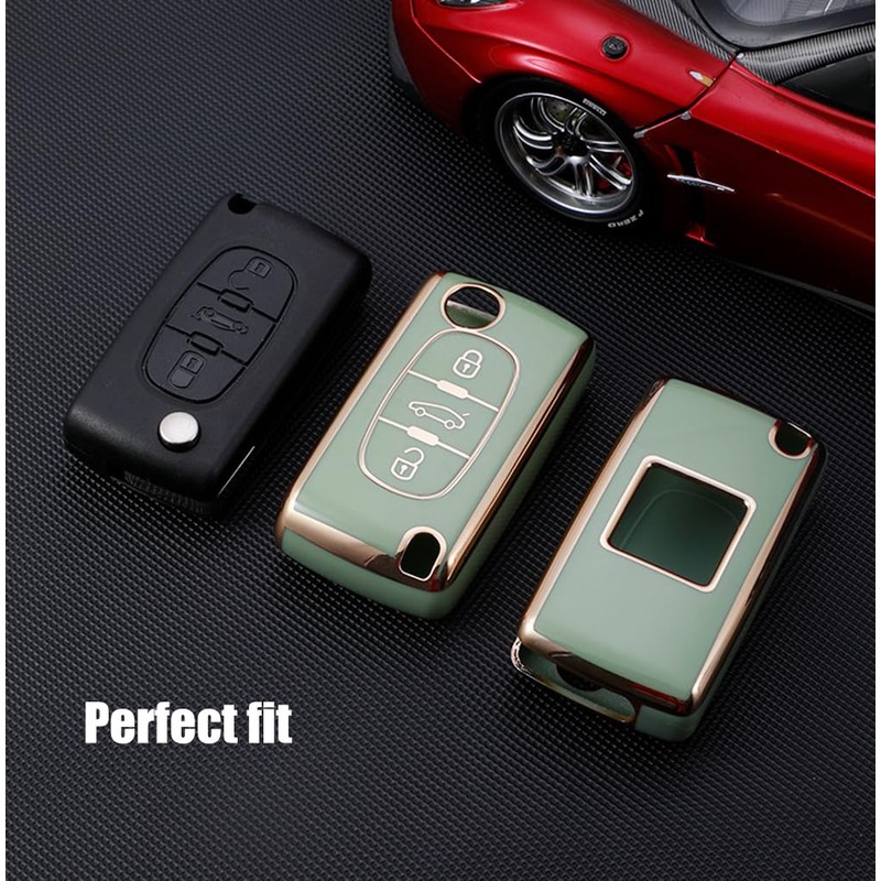 Chaexii Car Key Protector Key Cover for Peugeot 207 307