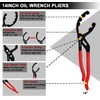 CAROTUPY 5Pcs Adjustable Oil Filter Pliers Set, Universal Oil Filter