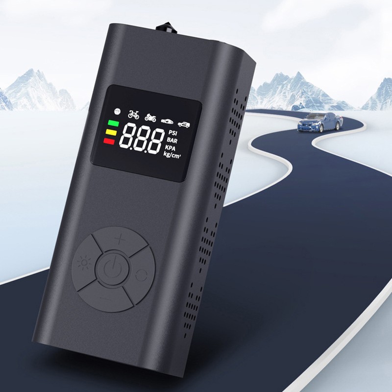 Multifunctional Cordless Car Tire Pump USB Rechargeable Digital Display Air
