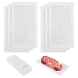 4x7 Inch Meat Absorbent Pads, 200 Pcs 60 Grams Capacity Food-Grade White Soaker Pads for Freshness, Leak Protection with Trays and Vacuum Sealer Bags, Ideal for Meat, Poultry, and Fish Packaging
