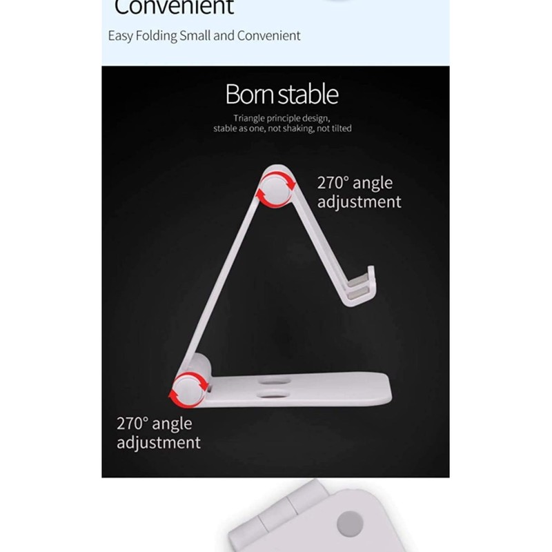 Adjustable Smartphone and Desktop Stand, Black (White)