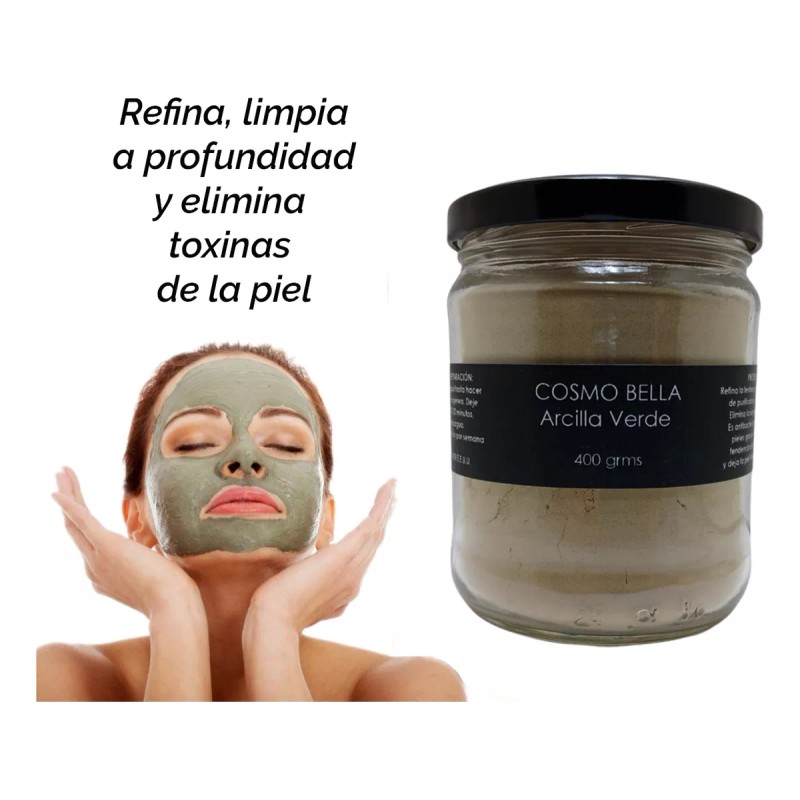 Cosmo Bella Arcilla Verde Detox, Calidad Spa. Limpia, Purifica Y