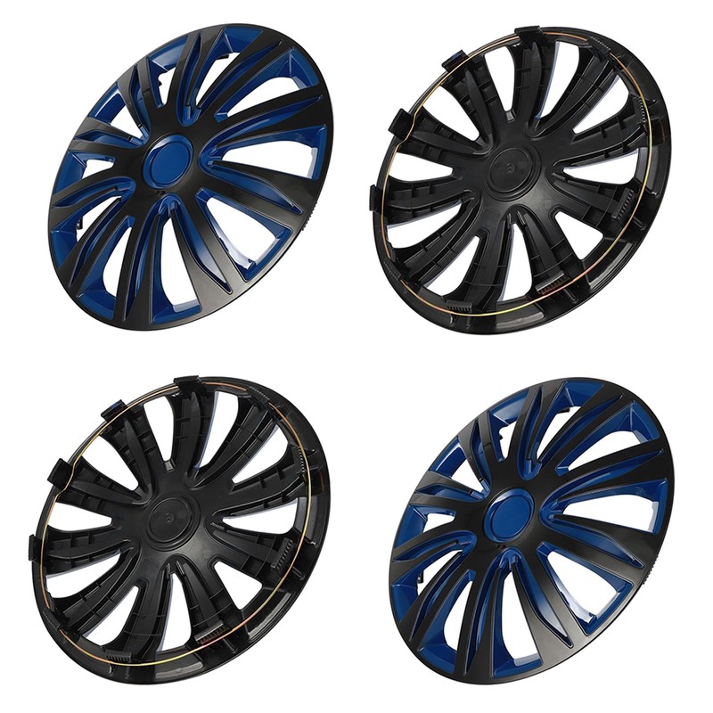 SCITOO 17 Inch 4 Pack Black & Blue Wheel Cover