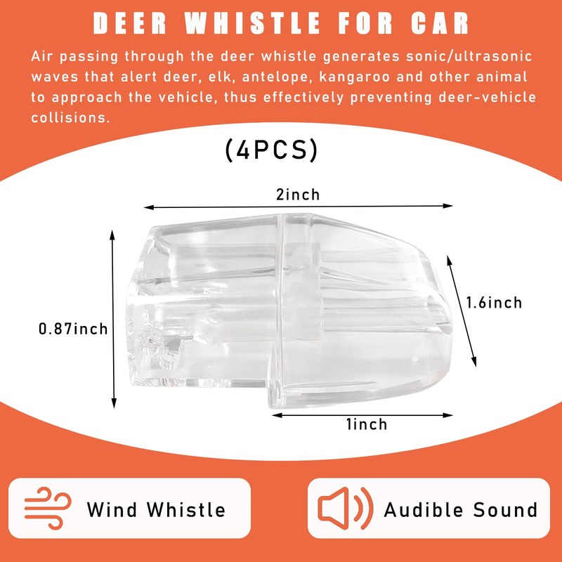 Dickno 4 PCS Deer Whistles for Car, Automotive Deer Warning