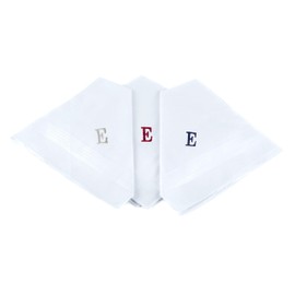 Monogrammed Handkerchiefs for Men - Soft Hankies for Men + Great Monogrammed Gifts - Intial E