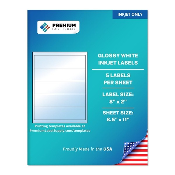 Premium Label Supply Glossy White Water Bottle Sticker Labels –