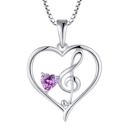 Starnny Women's Necklace 925 Silver Music Note Necklace Pendant with 3A Cubic Zirconia Jewellery for Women, Cubic Zirconia