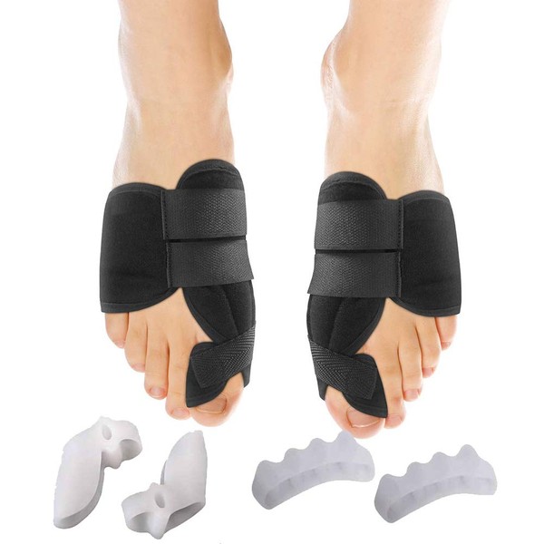 Bunion Corrector & Bunion Relief Kit - Toe Straightener & Corrector Brace Pad for Hallux Valgus Pain Relief - Night Time Support for Men & Women