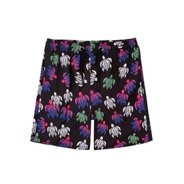 CALBOUNT Boys' Swimming Shorts Printed Quick Dry Swim Shorts with Inner Shorts, Black turtle, 158 - 164