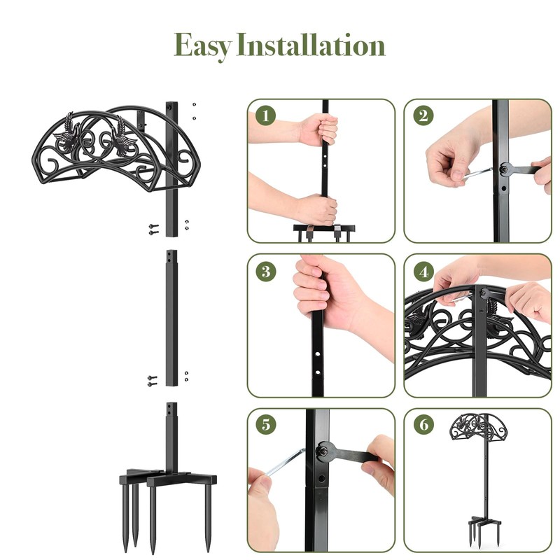 Winpull Garden Hose Holder Detachable, Heavy Duty Metal Water Hose