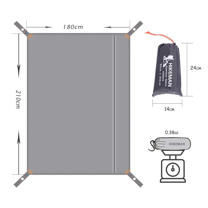 Hikeman Waterproof Camping Tarp Portable Tent Footprint with Drawstring Bag