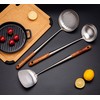 FJNATINH Wok Spatula and Ladle,Skimmer Ladle Tool Set, 17inches Spatula