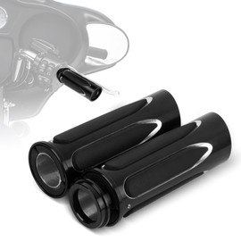 PSLER Electronic Throttle Control 25mm 1" Inch Motorcycle Grips Soft Touch Handlebar Grips for Touring Street Glide Electra Glide Road Glide Trike Models Road King Softail Dyna FXDLS