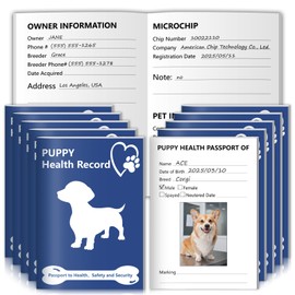 10 Pack Puppy Shot Record Booklets 12 Sheets Per Pack Dog Vaccination Record Book Dog Health Records 5*3.5inch Dog Information Record Notebook dog medical and vaccine book for Pet Lovers Doggy Medical