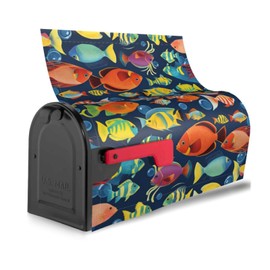 YYHWHJDE letterbox Cover Waterproof Oxford Cloth Accommodates Standard Size or Large Size mailboxes Tropical Fish Pattern 21x18 in