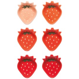 Jubilee Berry Sweet Stoneware Shaped Pinch Bowl Set, Mini Bowls for Dipping and Seasoning-Soy Sauce Dish, Set of 6, 2 oz