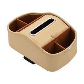 JSCARLIFE Car Seat Organizer - Car Organizer Front Seat Back Seat,Water cup and tissue storage (Beige)