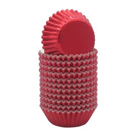 Huaswan Red Foil Cupcake Liners Mini Paper Baking Cups for Party, Wedding and More, 240-Count