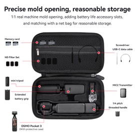 YINGSHIJIANG Osmo Pocket 3 Case,Perfect Fit Portable PU Storage Pouch Bag for DJI Osmo Pocket 3 Creator Combo Accessories (Pink)