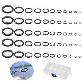JDCMEI Pack of 55 Fishing Rod Ceramic Guide Rings, Fishing Rod Guide Rings 11 Sizes 3.8 mm - 29.8 mm Fishing Rod Guide Rod Ring Set Fishing Rod Ring Made of Ceramic with Storage Box for Fishing