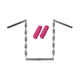 OG Lowrider Handlebar Flat Twisted 15" 25.4mm Chrome & Grips Cruiser Pink Grips