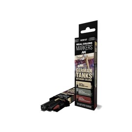 AK Interactive AK REAL COLORS Marker Set RCM107 German Tanks Interior Colours (3 Pieces)