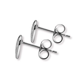 Quiges Vintage Style Classic 925 Sterling Silver Stud Earrings Set in Love Heart Shape with Transparent Crystal Zirconia