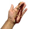 ALBATROSART -Luxury Collection- Prayer Beads-Worry Beads-Tesbih-Tasbih-Tasbeeh-Misbaha-Masbaha-Subha-Sebha-Sibha-Rosary (Red Agate-Gold Drop (10