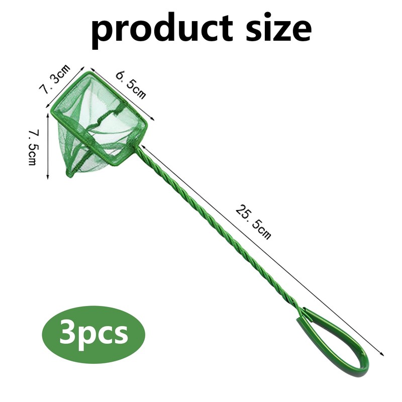 Yuiturt 3PCS Fish Tank Net, Aquarium Fishing Net 25.5CM Plastic