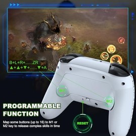 Joso Controlador inalámbrico para PCSwitchPS4PS3, controlador de smartphone para iPhoneAndroid, compatible con streaming en PSXboxconsola de PC con