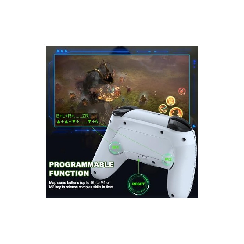 Joso Controlador inalámbrico para PCSwitchPS4PS3, controlador de smartphone para iPhoneAndroid,