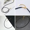 ZXUSHE Chains for Women, Pendant for Girls, Black Crystal Stone,