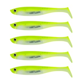 Bombrooster Paddle Tail Fishing Lures, 5 Pack Soft Swimbaits for Bass, Trout and Freshwater, Realistic Action, Easy to Use, Durable Design
