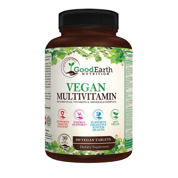 Vegan Multivitamins for Men & Women - Vitamins A , B Complex , C , D3 , Zinc , Magnesium , Spirulina , Antioxidants - Daily Multivitamin Mineral Supplement with Proprietary Fruit & Vegetable Blend