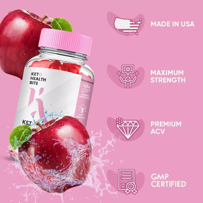 Keto Health Bite ACV Gummies, Max Strength, KetoHealth Bite Gummies