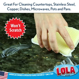 Lola 461 Nylon Net and Sponge Cleaning Pad, 12-Pack