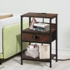FURWOO bed side table with charging station 3-Tier Storage Industrial