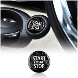 KUNGKIC Carbon Fibre Car Engine Start Stop Button Switch Cover Decorative for Mini Cooper R55 Clubman R56 R57 R58 R59 R60 Countryman R61 2007 2008 2009 2010 2012 2013 2014 Accessories Black