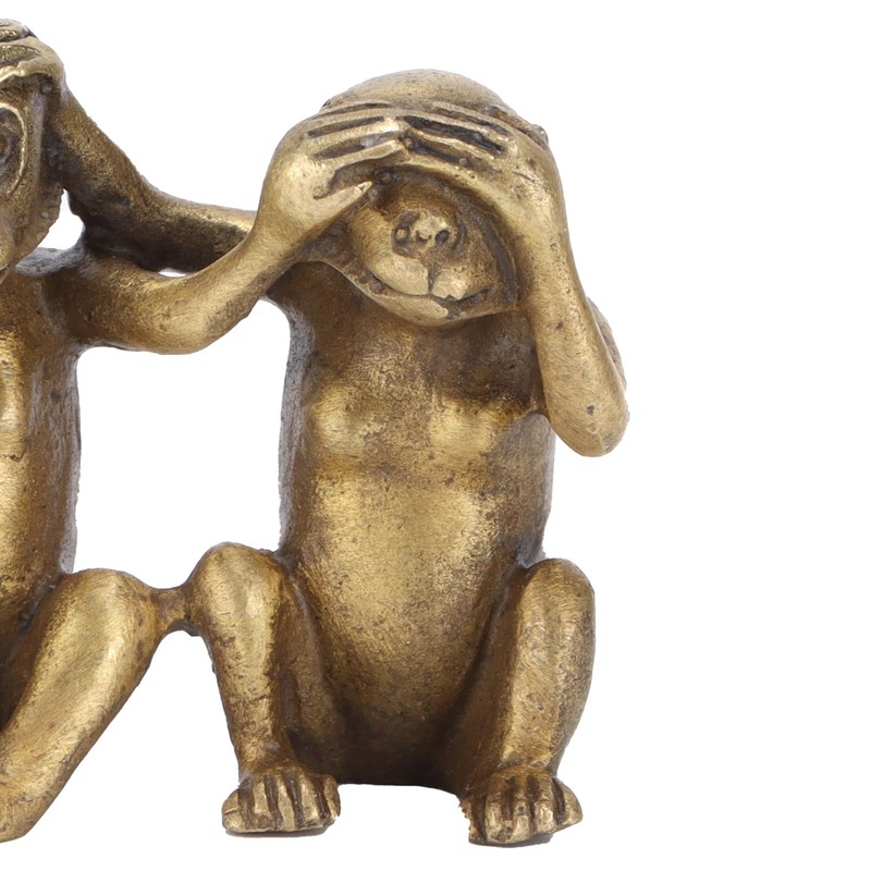 3 Wise Monkey Statues, Speaking, Hearing, Seeing, Nothing, Evil, Three