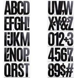 10 Sheets 6 Inch Letters Number Stickers,Large Black Alphabet Sticker for Mailbox,House,Cars,Trucks,Bulletin Board,Ship,Garden