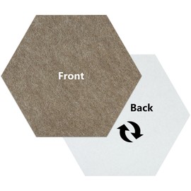 Vienrose Hexagon Felt Bulletin Board Self Adhesive Pin Board Wall Decoration Tiles with 35 Push Pins for Office Home and School, Camel Series 8 Pack