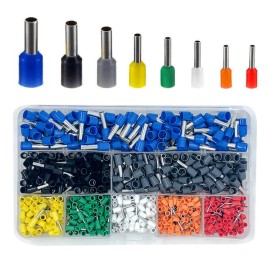 800PCS Copper Ferrule Wire Crimp Connectors Insulated Cord Pin End Terminals Kit