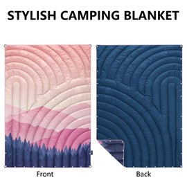 hotkoko Lightweight Down Alternative Puffy Blanket, Packable Outdoor Blanket for Camping, Traveling, Stadium, Hiking, Picnics