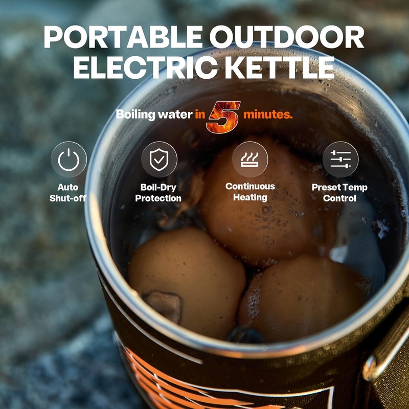 Stoke Voltaics Electric French Press Coffee Maker, 120V Boil Water