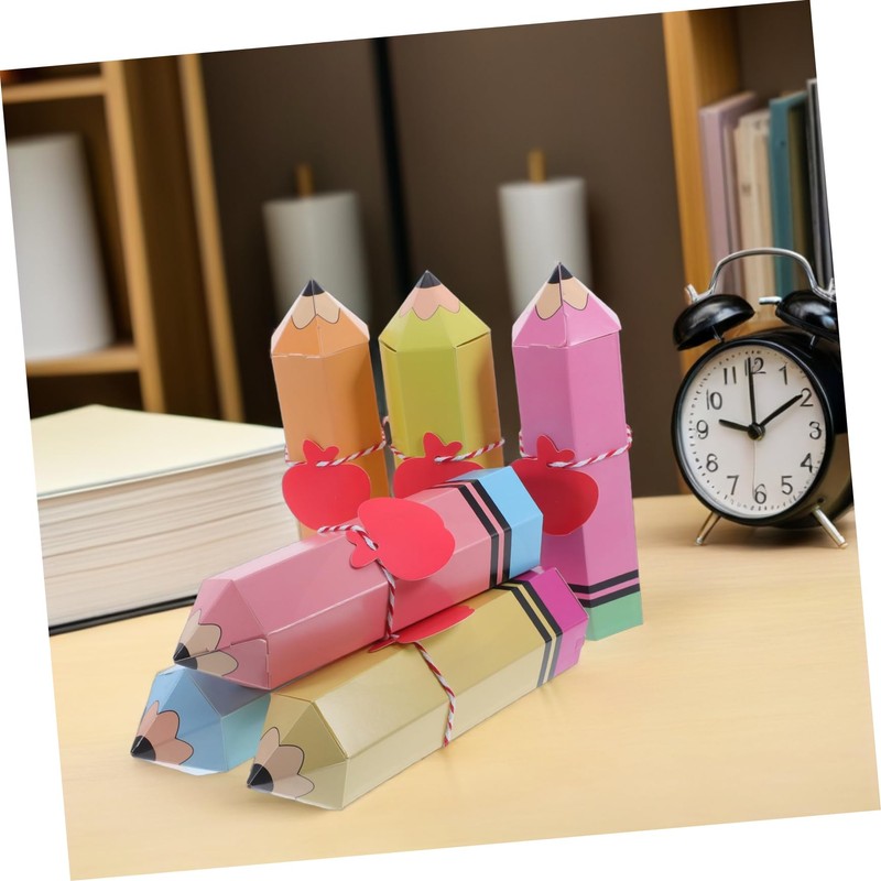 SEWACC 12sets Creative Pencil Shaped Candy Boxes for Versatile Treat